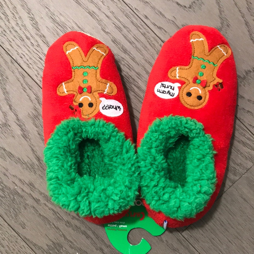 Carter's Red and Green Gingerbread Slippers